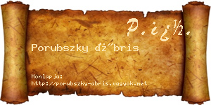 Porubszky Ábris névjegykártya